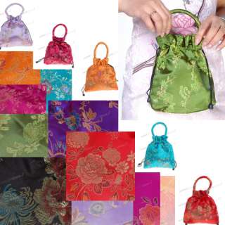 10 Color Satin Chinese Embroidery Party Favor Gift Bag  
