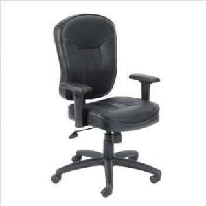    Boss Black Leather Task Chair W/ Wild Arms