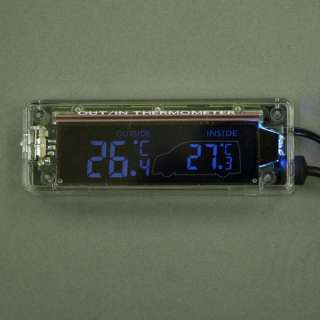 Transparent Voiture Thermomètre Ecran LCD dans/hors B leu & A mbre