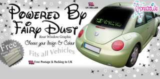 POWERED BY FAIRY DUST REAR WINDOW DECAL/GRAPHIC/STICKER  