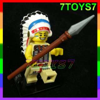 LEGO Mini Figures S3#3 Tribal ChiefIndian NOW LG003C  