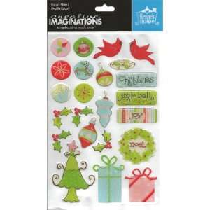 Renaes House Cardinal Christmas Epoxy Scrapbook Stickers 