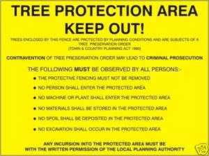 450x600mm Tree Protection Area Keep Out. Plastic Sign.  