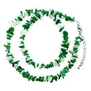  Deep Green White Necklace Pugster Jewelry