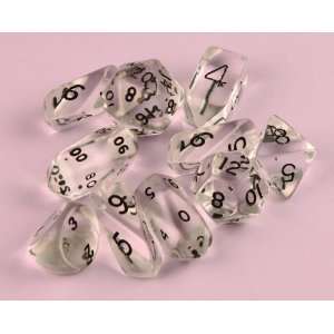 Crystal Hybrid Dice in Translucent Clear Toys & Games