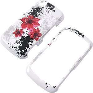  Red Flowers White Protector Case for LG Encore GT550 