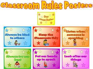 CLASSROOM RULES POSTERS DISPLAY TEACHING RESOURCES KS1  