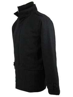 Mens Winter Jacket / Car Coat Grey Herringbone  