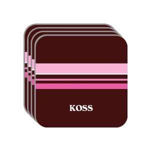 Personal Name Gift   KOSS Set of 4 Mini Mousepad Coasters (pink 