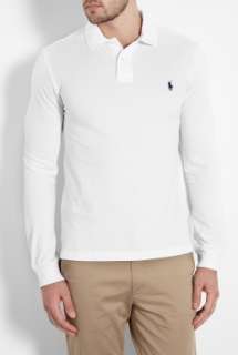 Polo Ralph Lauren  White Long Sleeve Slim Fit Polo by Polo Ralph 
