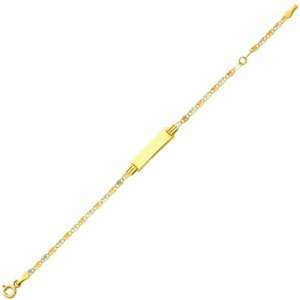 14K Tri Color Gold 3.0mm Baby/Child ID Valentino Bracelet With Spring 
