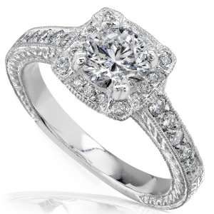 Carat TW Round Brilliant Diamond Engagement Ring in 14k White Gold 