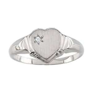   White Gold 0.01 ct. Diamond Childrens Heart Ring Katarina Jewelry