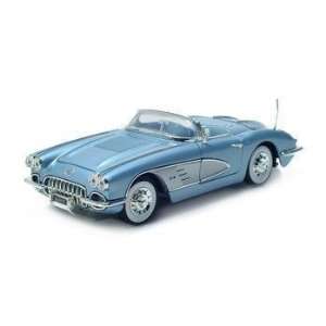   1958 CHEVROLET CORVETTE 118 DIECAST MODEL BLUE Toys & Games