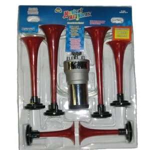 Wolo Model 485 Plastic Six Trumpet Musical Air Horn Kit , Plays Star 