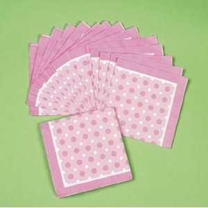  Pink Polka Dot Baby Shower Paper Napkins Toys & Games
