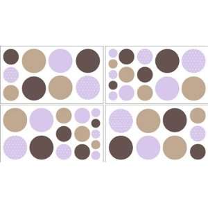   Baby and Childrens Polka Dot Wall Decal Stickers   Set of 4 Sheets