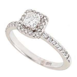 14K White Gold Princess Cut Diamond Engagement Ring (3/4cttw, VS 2/SI 