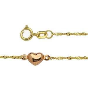  9 10 14k Yellow and Rose Gold Ankle Bracelet Jewelry