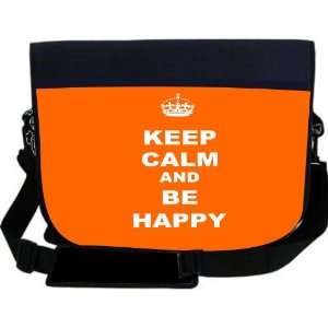  Keep Calm Be Happy   Orange Color NEOPRENE Laptop Sleeve 