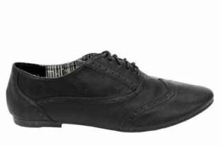  Womens Classic Fashion Flat Black Brogues Shoes Shoes