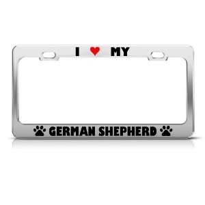 German Shepherd Paw Love Heart Pet Dog Metal license plate 