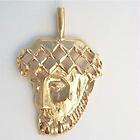 NEW 14k Gold ep Virgin Mary Pendant with red and clear Cz items in 