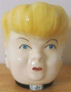 VINTAGE AUNT BEA STYLE Ceramic LADY HEAD VASE 1950s  