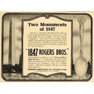  1906 Ad 1847 Washington Monument Rogers Bros Silverware 