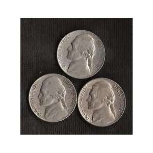 Set of 1941 Jefferson Nickels    P D S    All 3 Mints    All 3 Coins 