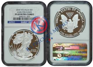 2010 W Proof $1 American Silver Eagle NGC PF69UC Early Releases