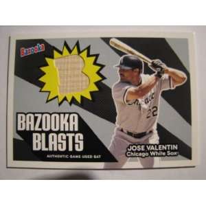  2005 Topps Bazooka Jose Valentin Game Used Bat White Sox 