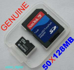 50 x 128MB MicroSD SD San Disk Memory Card W/Adapter  