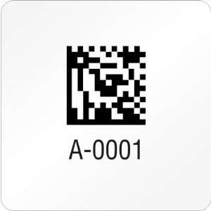  Custom 2D Barcode Label, 1 x 1 Tamperproof Void 