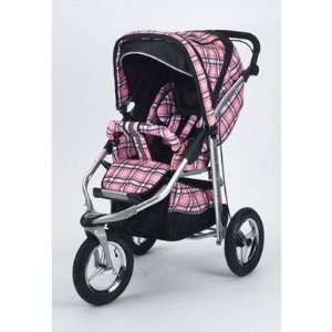    Metamorphosis Jogging Stroller Set in Soft Plaid Pink Baby