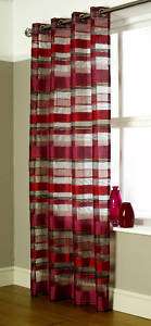 Luxury Como Eyelet Striped Voile Curtain Panels  