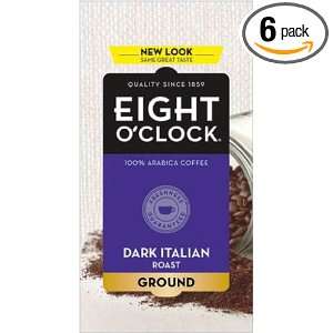Eight OClock Coffee, Dark Italian Roast Ground, 11.5 Ounce Bags (Pack 