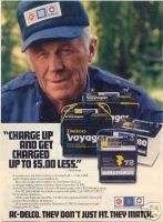 1987 AC DELCO BATTERY AD / GENERAL CHUCK YEAGER / PILOT  