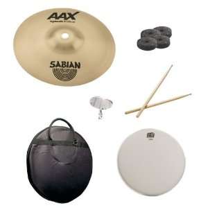 Sabian 8 Inch AAX Splash Pack with Cymbal Bag, Snare Head 