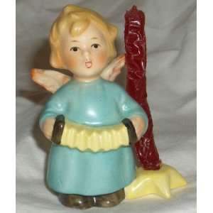  Hummel Angel Candleholder with Accordion 