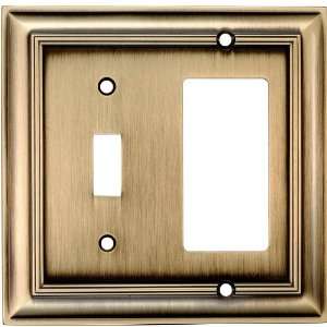 allen + roth Brass Decorator Single Receptacle Wall Plate Z1768TR ABH