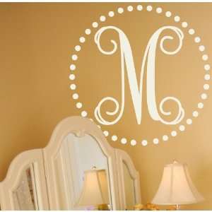  Fancy Dot Monogram Wall Decal Size 12 H, Color Forest 