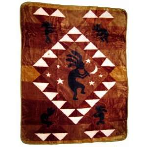    Kokopelli Faux Mink Raschel Blanket PABL 0351