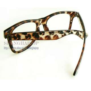 Stud Leopard Glasses Frame NO Lens Wayfarer Party Costume Animal 