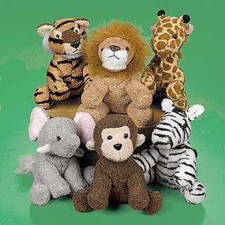   12 Plush 5 Zoo Animals Jungle Safari Party Favors 780984520830  