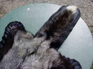 SILVER FOX RUG Log CABIN Decor SKIN Ranch Fur TAXIDERMY  