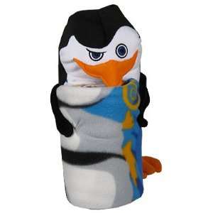   Penguins of Madagascar Pillow Animal + Blanket Combo