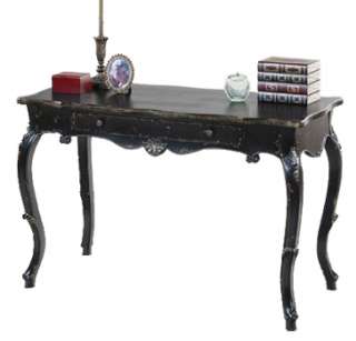 Antique Painted Black Queen Anne Writing Desk  