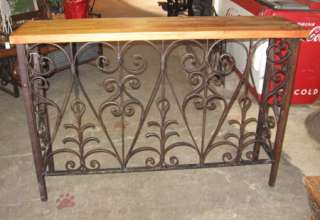 Custom Antique Wrought Iron Console Table 55x37.5x13.5  
