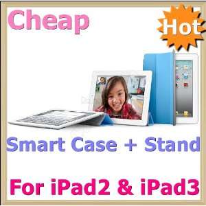 com Cheap Polyurethane Smart Case Cover + Stand For Apple iPad 2 iPad 
